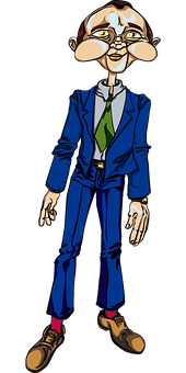 Cartoon A Cartoon Of A Man In A Suit