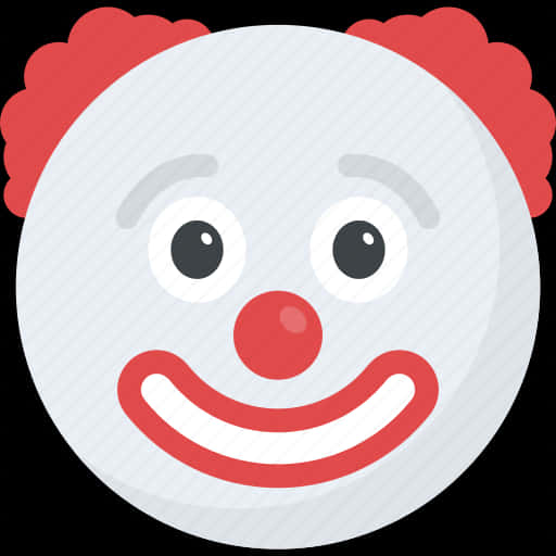 A Cartoon Clown Face With Red Hair And A Red Nose