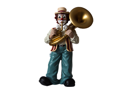 A Clown Playing A Trumpet
