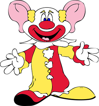 A Cartoon Clown With A Black Background
