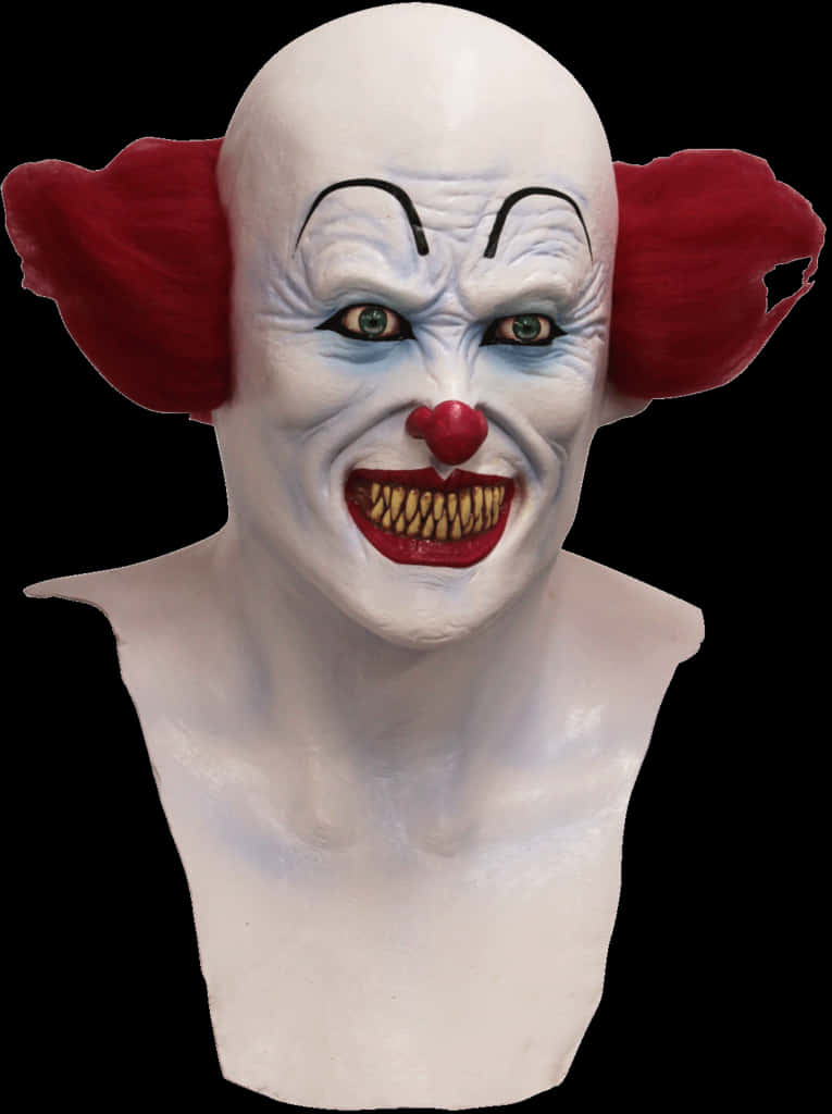 A Clown Mask With Red Hair