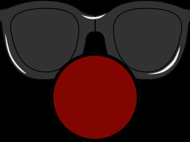 A Black Sunglasses With A Red Nose