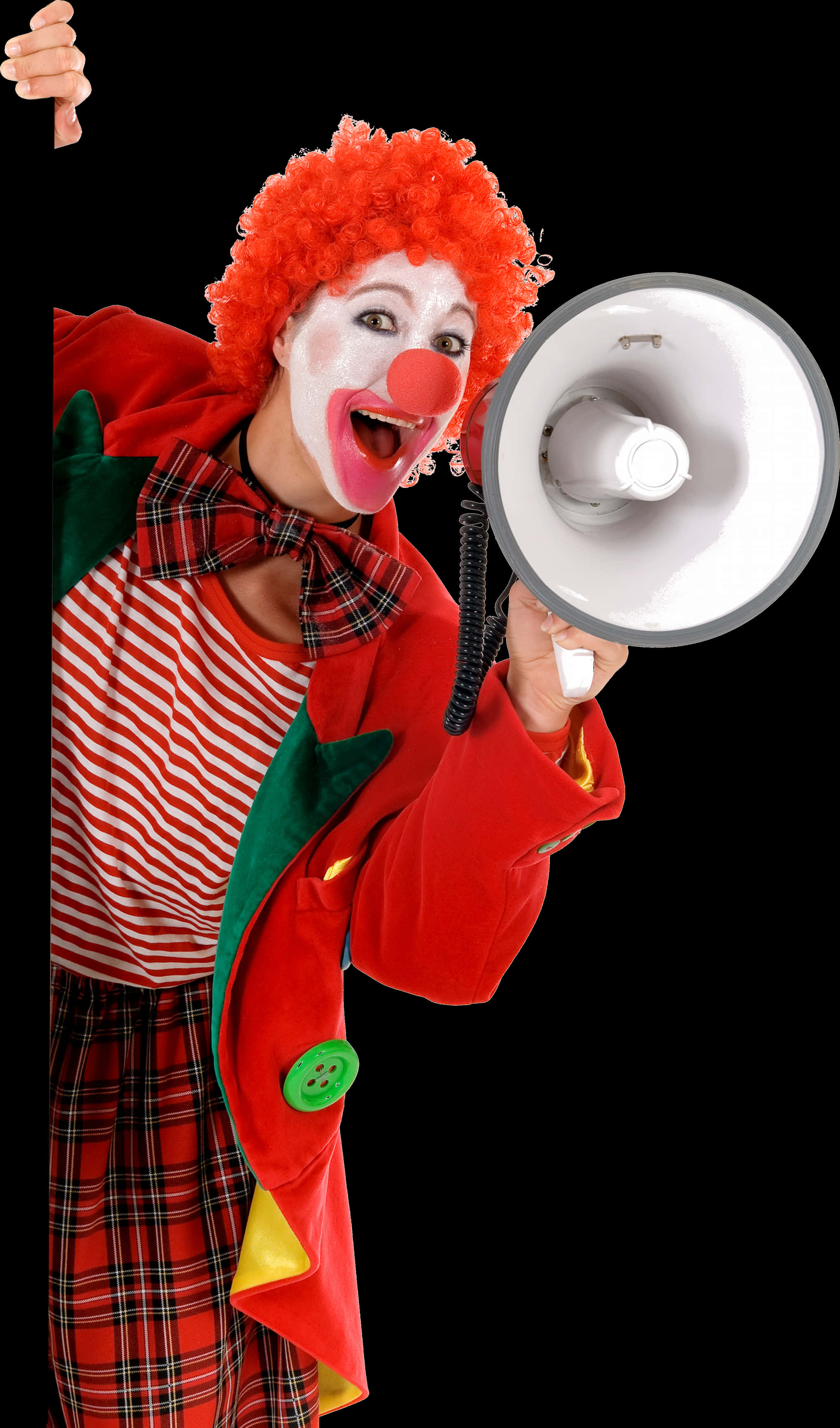 A Clown Holding A Megaphone