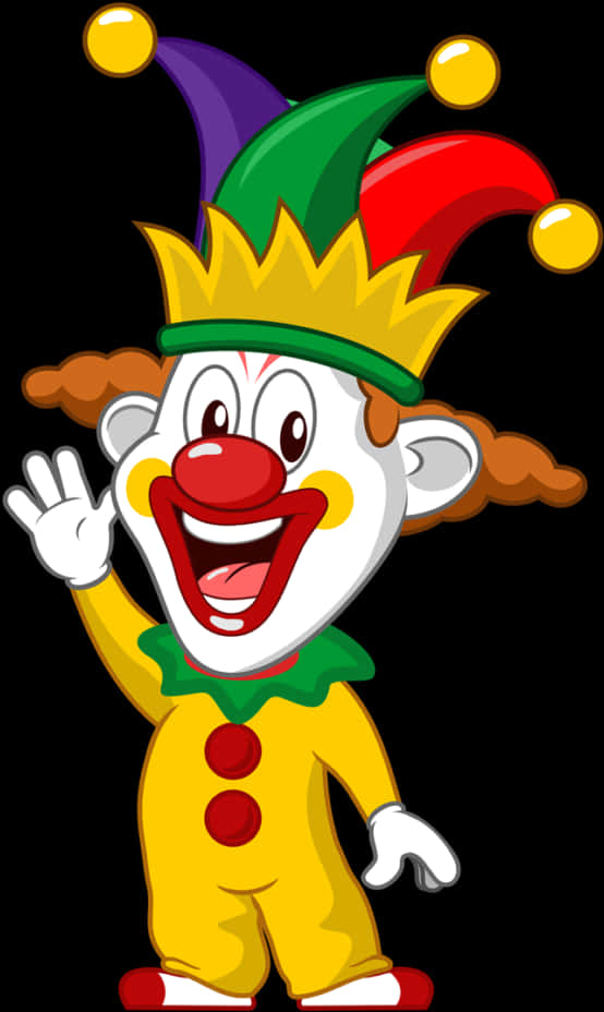 A Cartoon Clown Waving