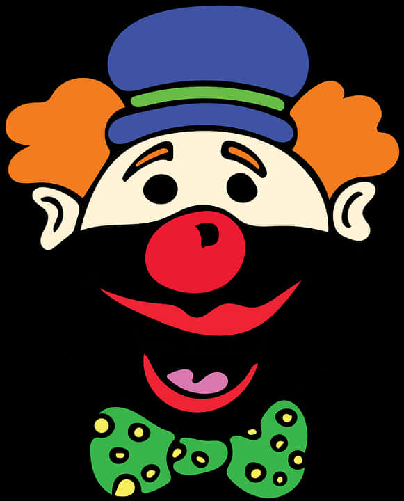 A Cartoon Clown With A Hat And Bow Tie