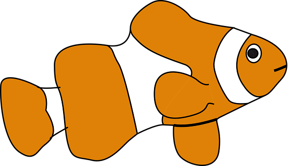 A Cartoon Of An Orange And White Fish