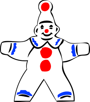 A White And Blue Clown Garment