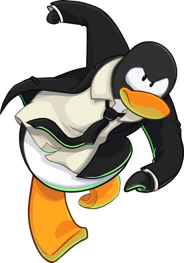 A Cartoon Penguin In A Suit And Tie