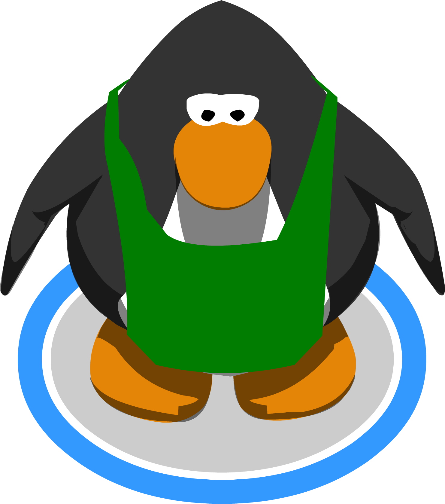 A Cartoon Penguin Wearing A Green Apron