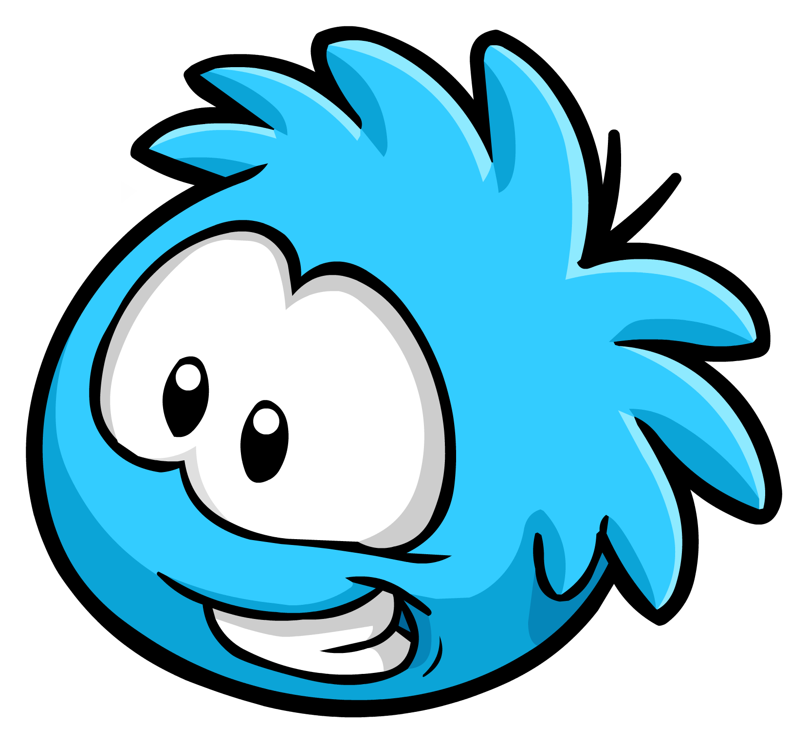A Cartoon Blue Bird With White Face