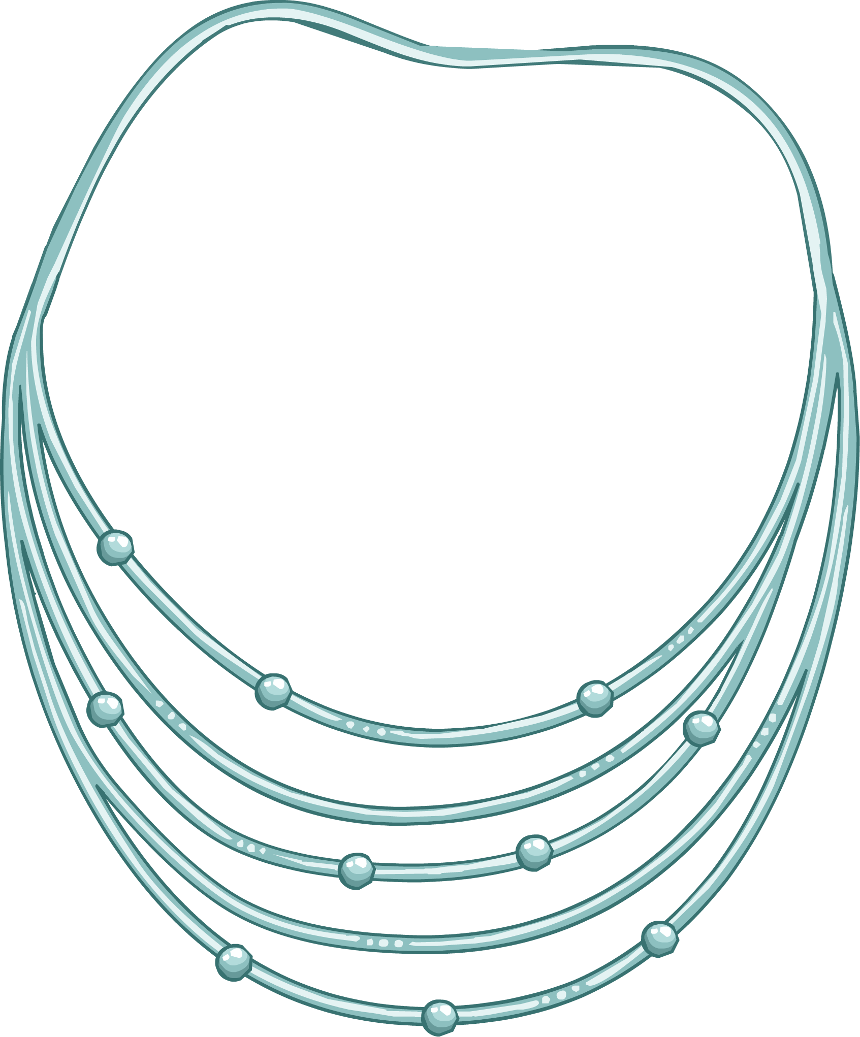 A Necklace With Multiple Strands Of Beads