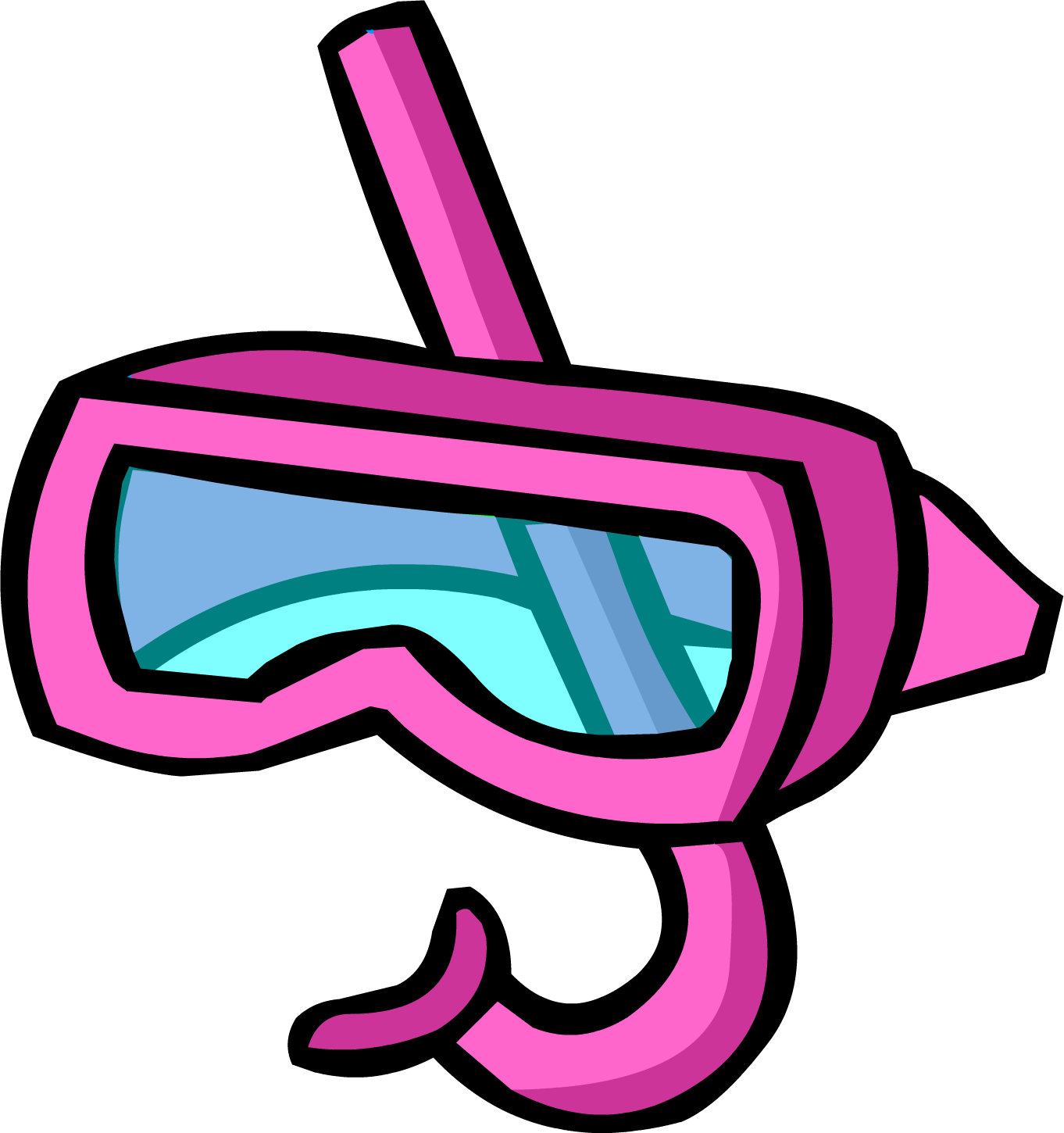 A Pink Diving Mask With A Tube