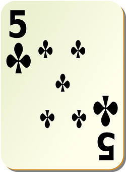 A Card With A Number Of Clubs