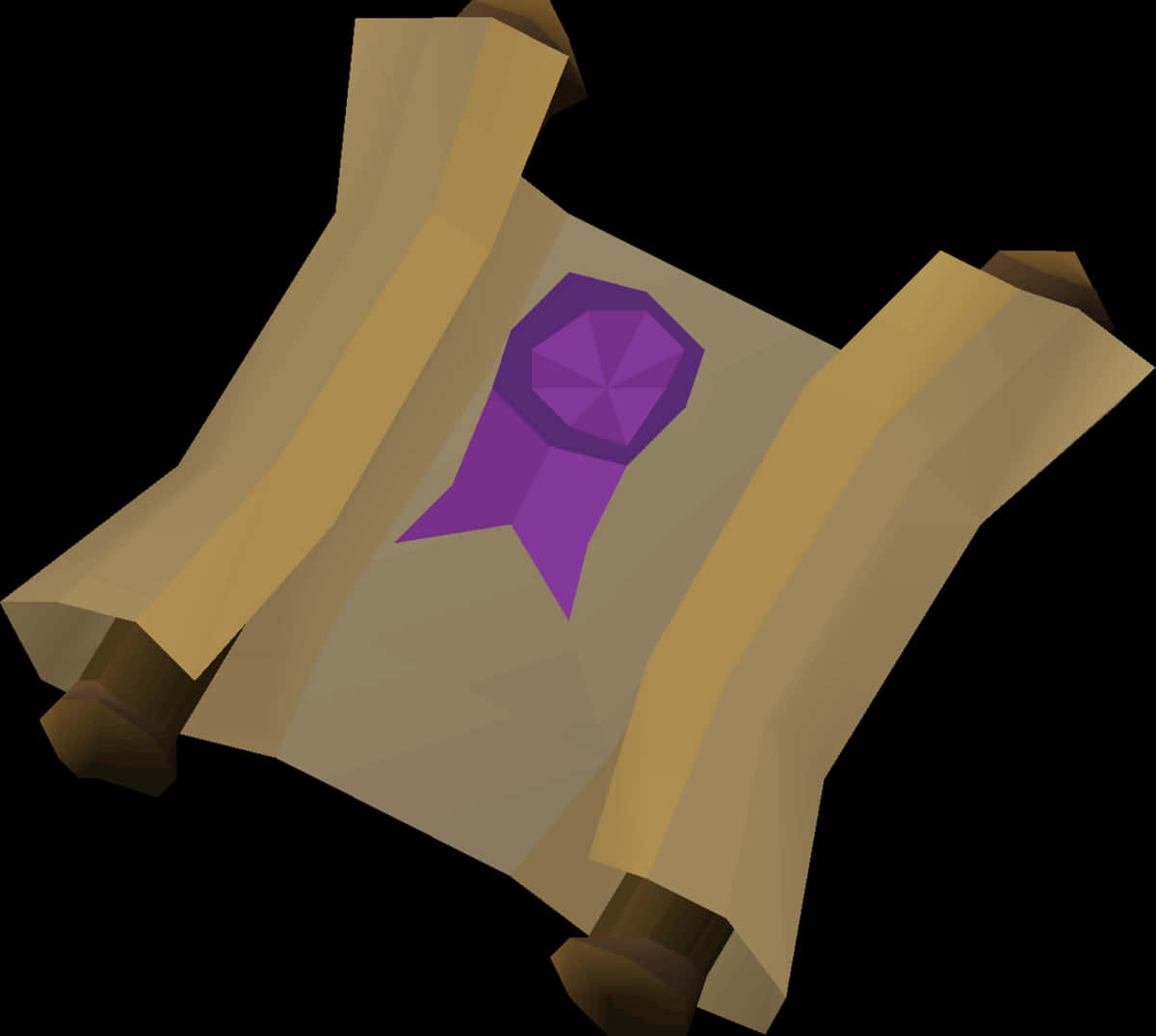 A Cartoon Of A Scroll With A Purple Ribbon