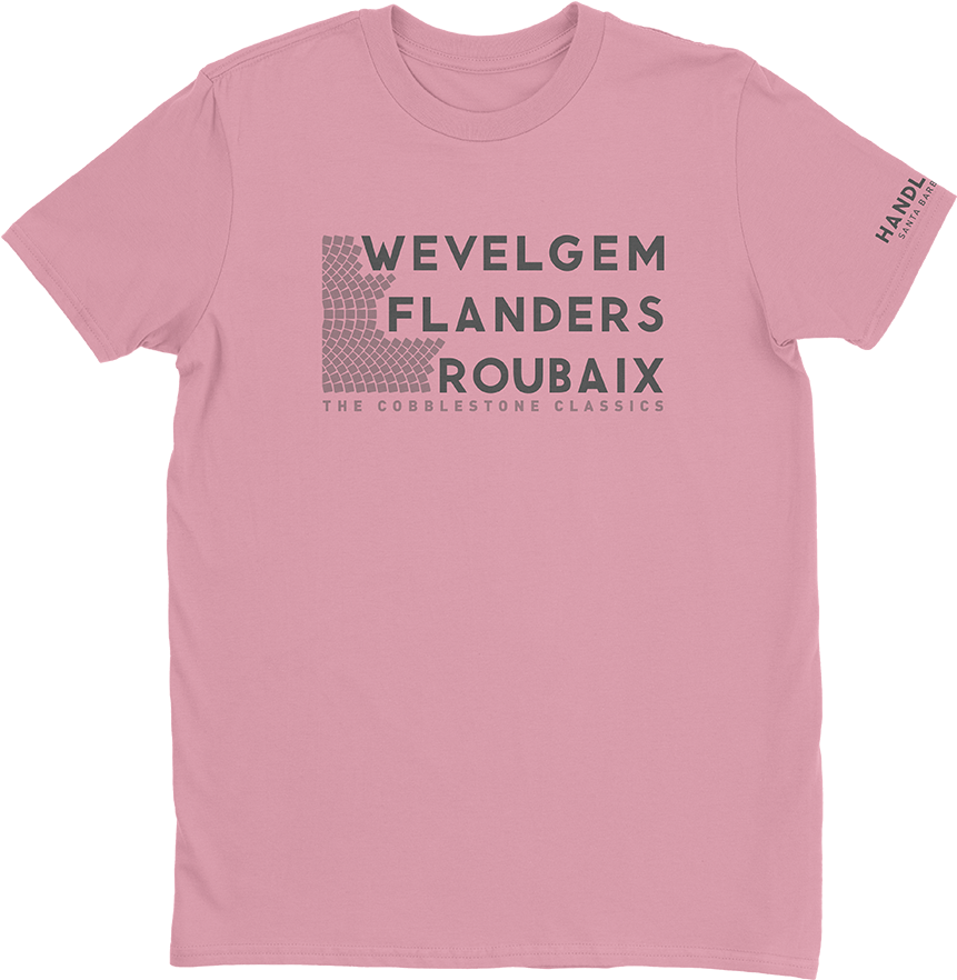 A Pink T-shirt With Black Text