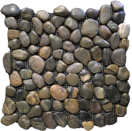 A Group Of Rocks On A Mesh With Giant's Causeway In The Background