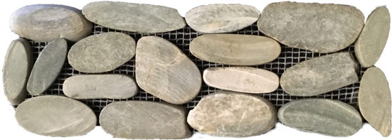 A Group Of Rocks On A Mesh