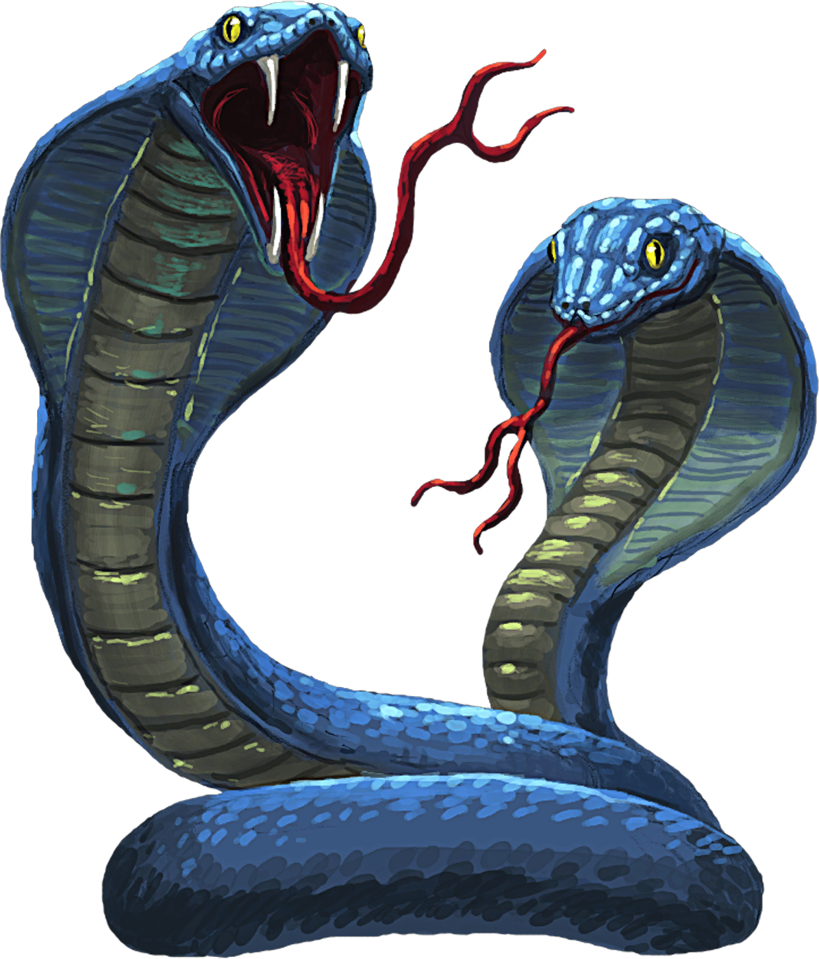 A Blue Snake With Its Mouth Open