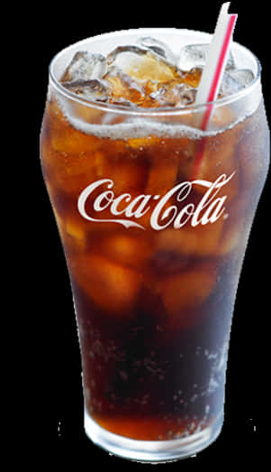 A Glass Of Soda With Ice And A Straw