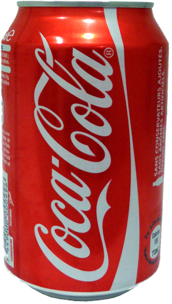 A Can Of Soda With White Text