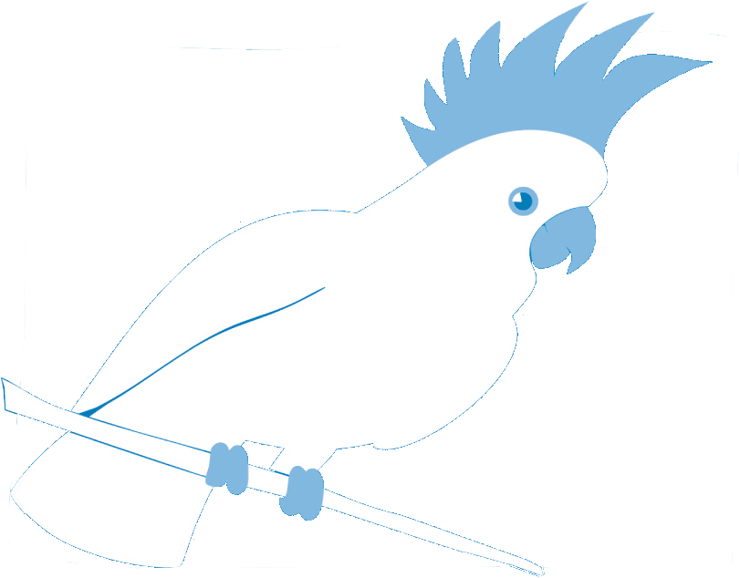 A White Bird With Blue Hair