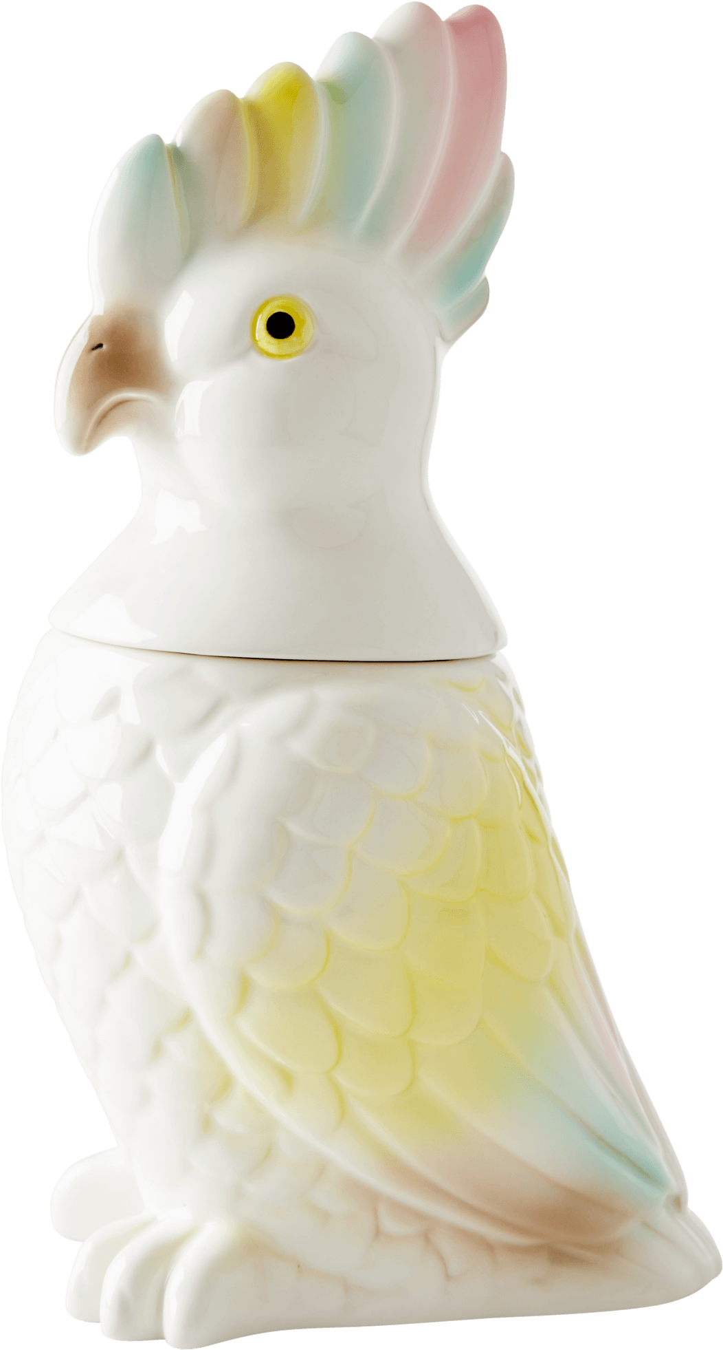 A White And Yellow Bird Shaped Cookie Jar
