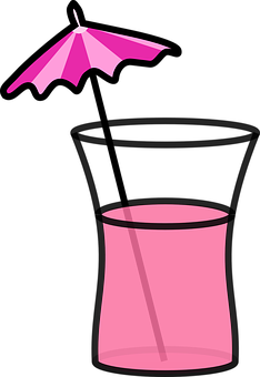 A Pink Umbrella And A Cylinder