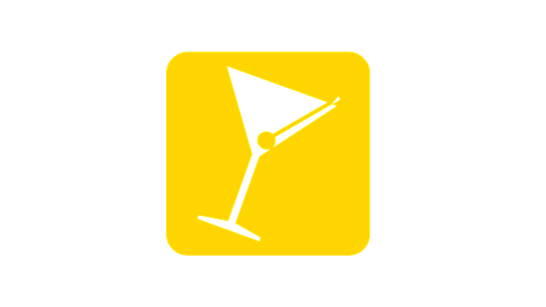 A Yellow Sign With A Martini Glass