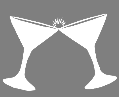 A White Silhouette Of Two Glasses