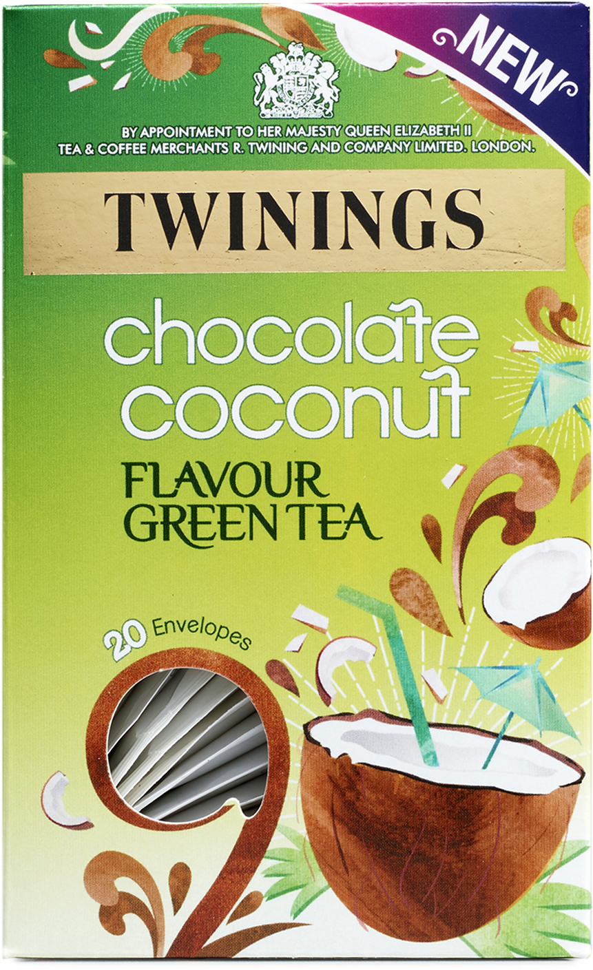 A Green And Yellow Package Of Tea