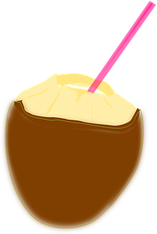 A Coconut With A Straw