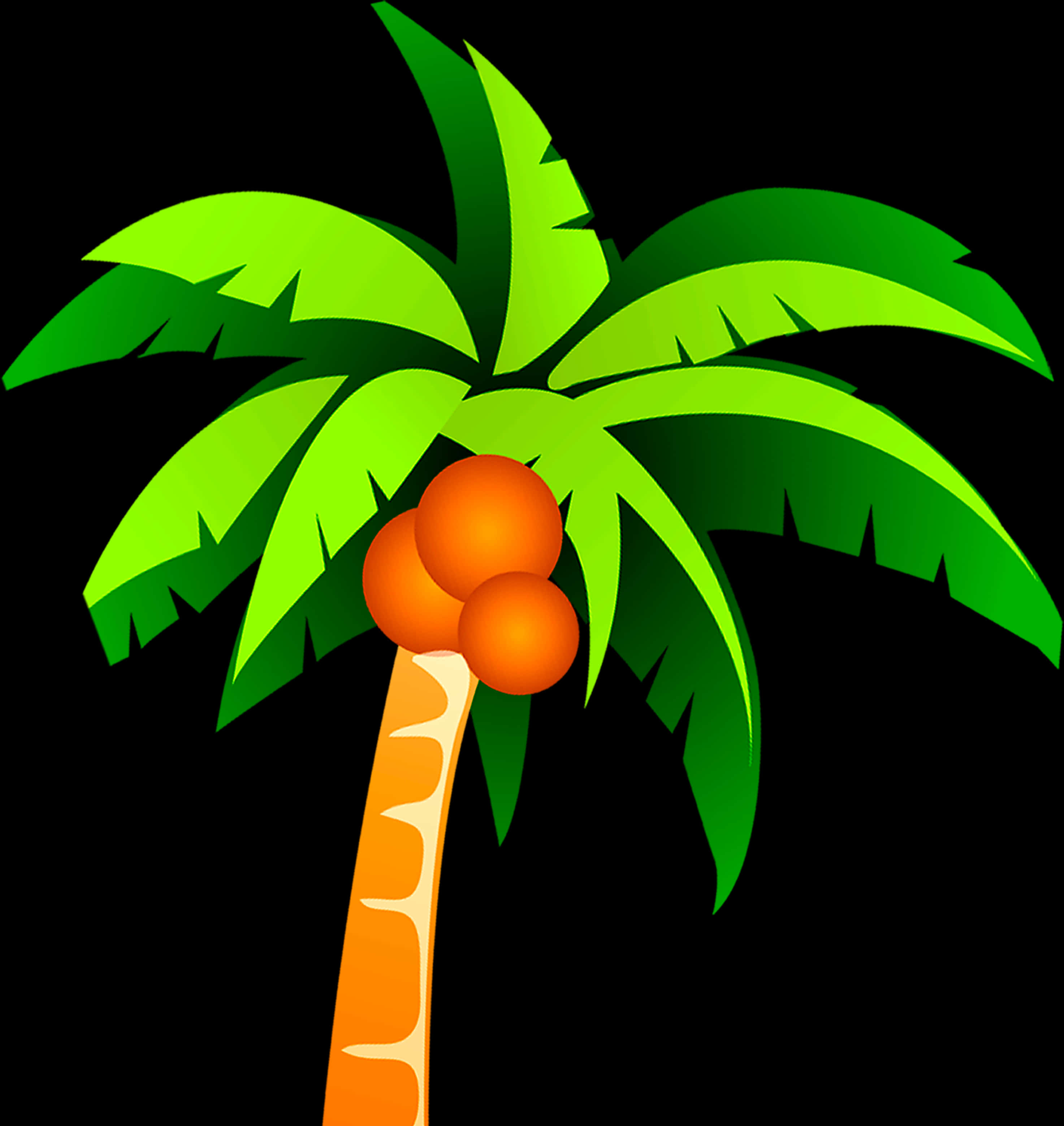 A Palm Tree With Orange Fruits