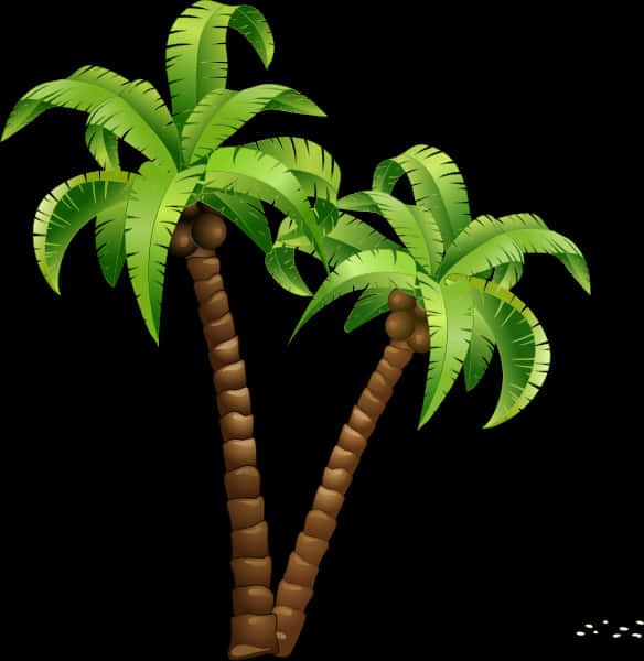 A Palm Trees With Green Leaves