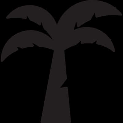 A Black Palm Tree With Leaves