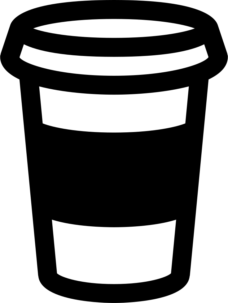 A Black And White Outline Of A Cup