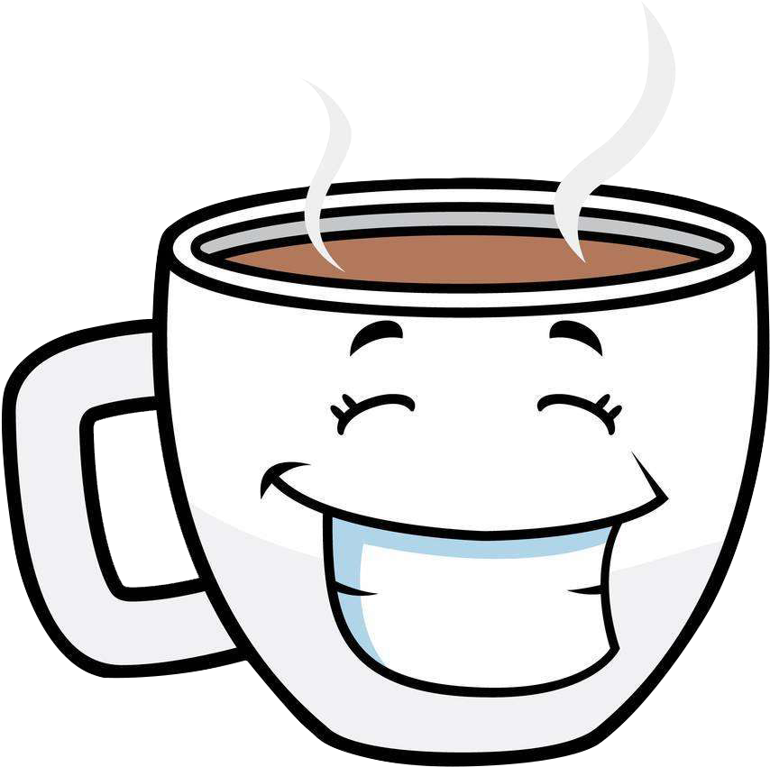 A Cartoon Coffee Mug With A Smiling Face