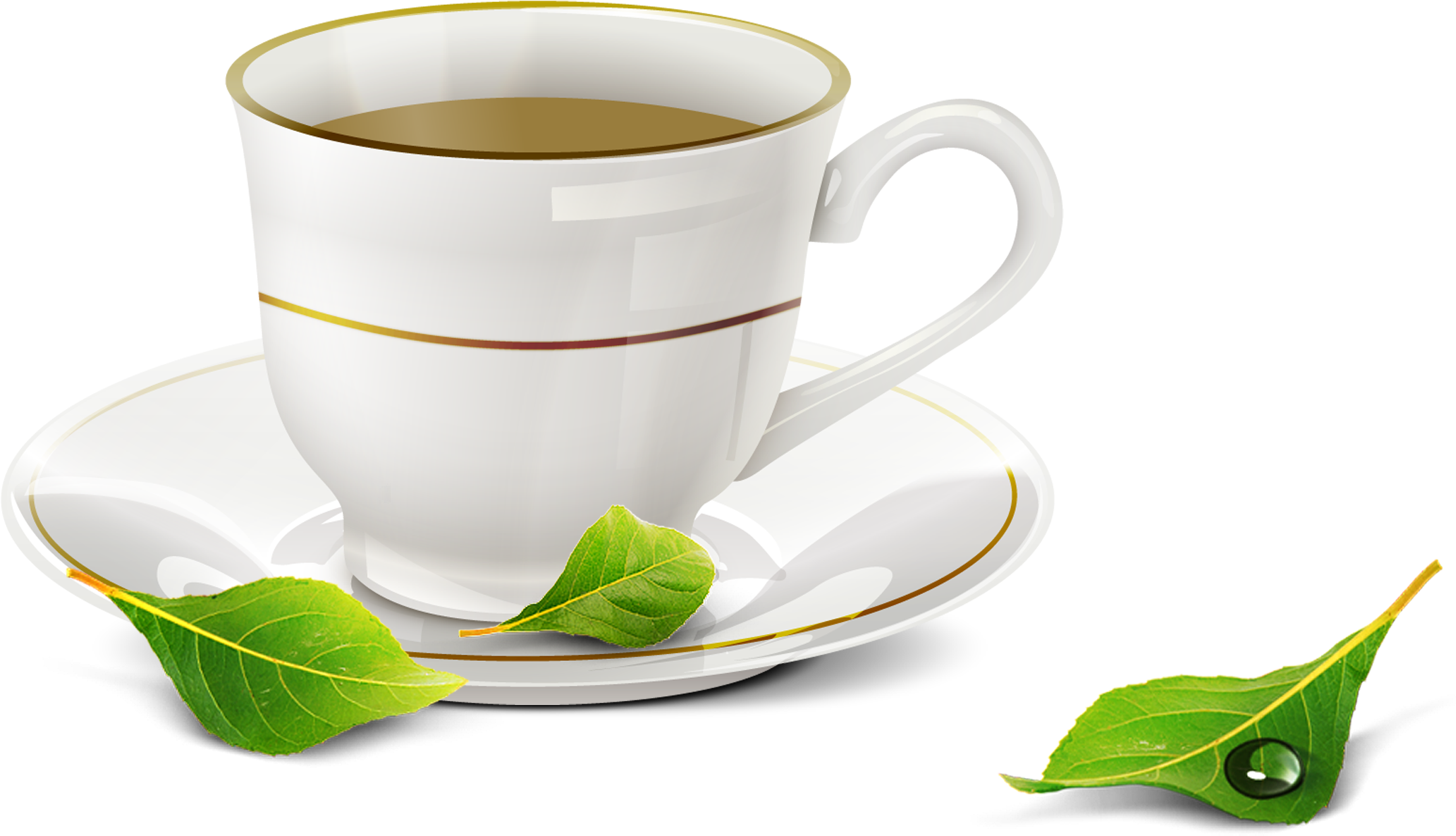 A Cup Of Tea With Leaves