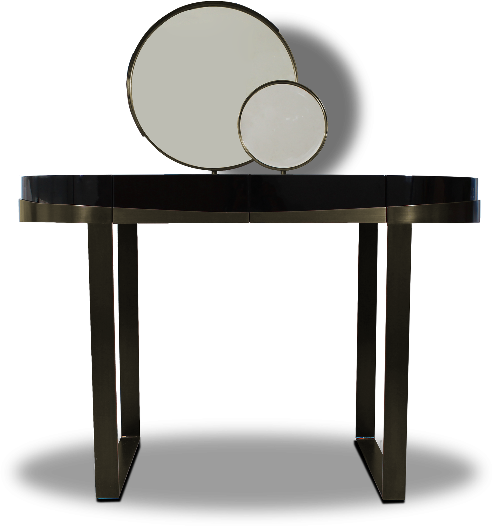 A Round Mirror On A Table