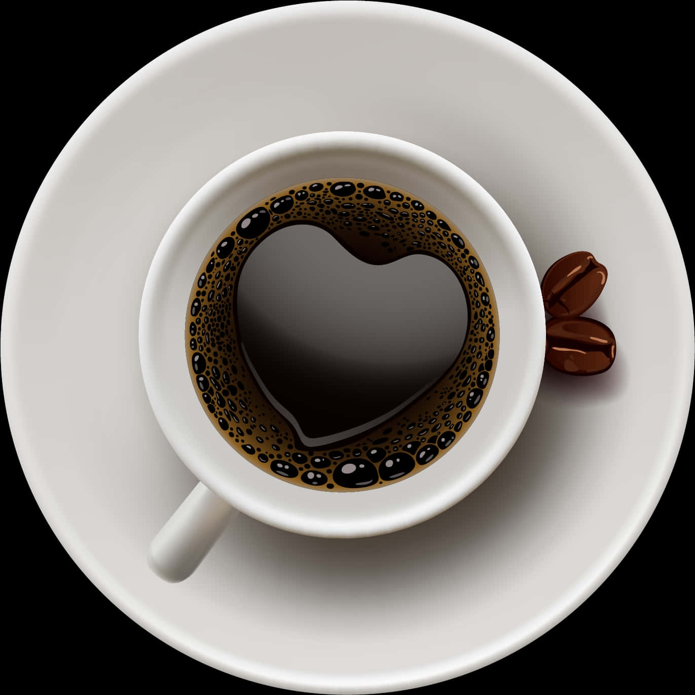 A Cup Of Coffee With A Heart Shaped Liquid In It