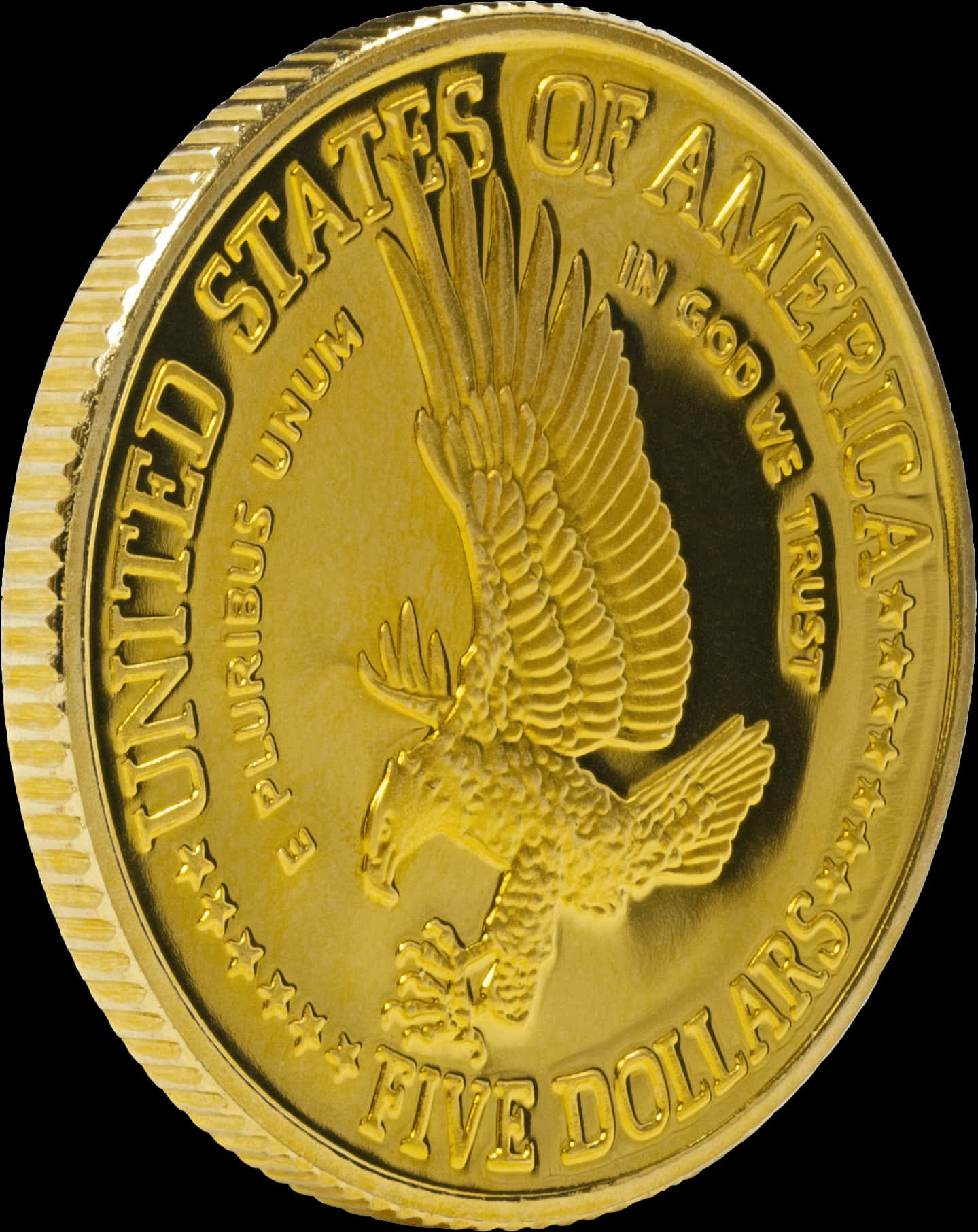 A Gold Coin With A Eagle On It
