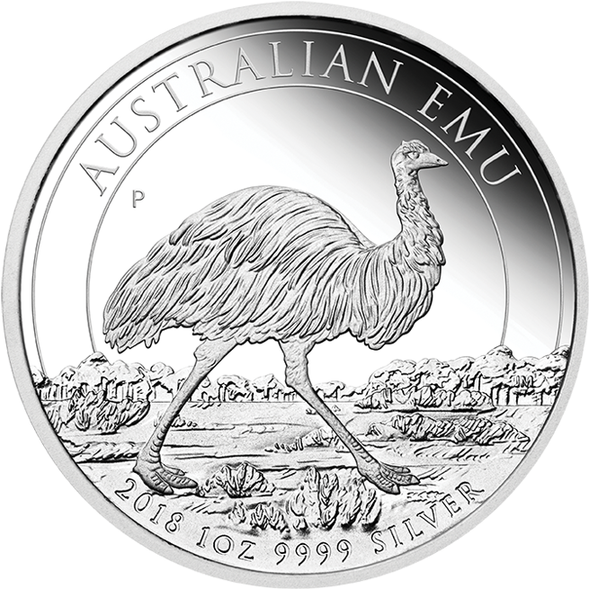 A Silver Coin With Emu On It