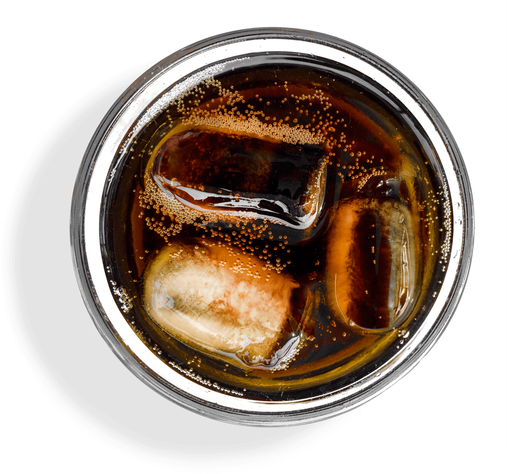 A Glass Of Soda With Ice Cubes