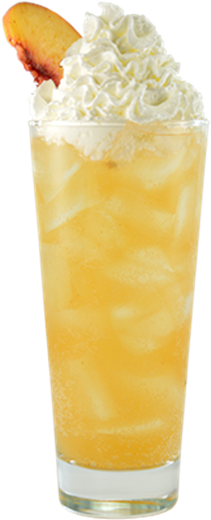 A Glass Of Yellow Liquid With Ice