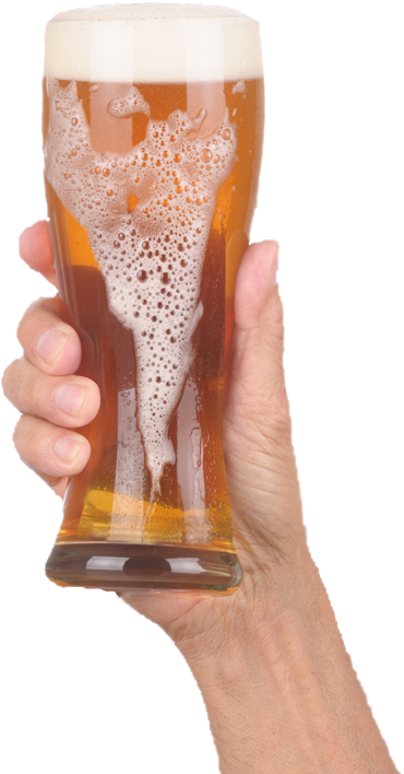 A Hand Holding A Glass Of Beer