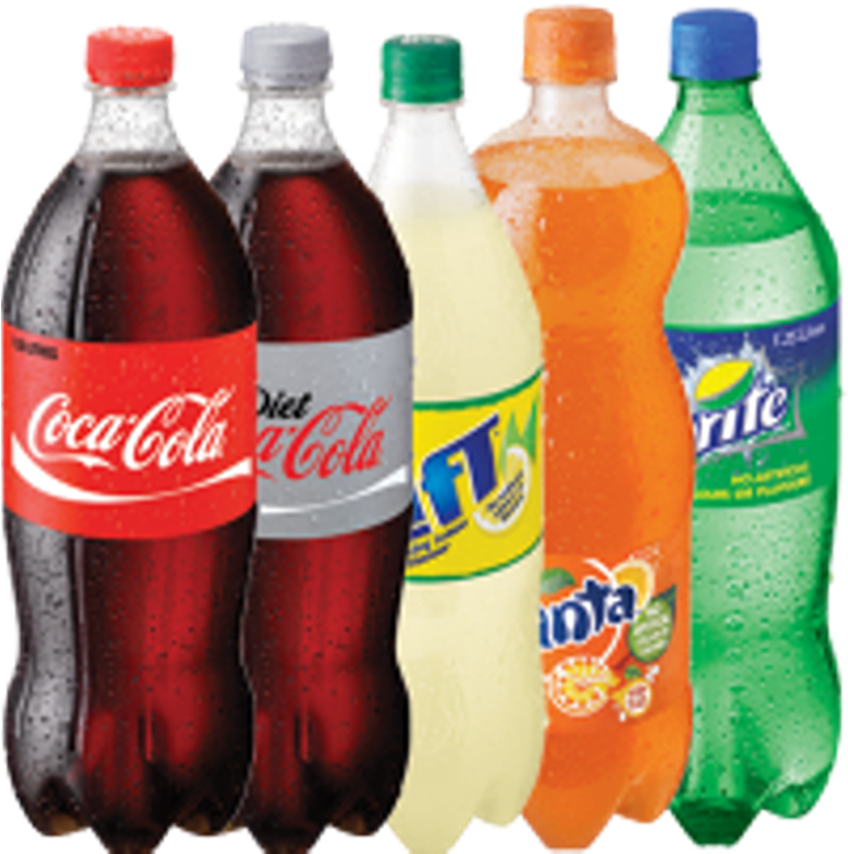 A Group Of Soda Bottles