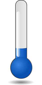 A Blue And White Thermometer