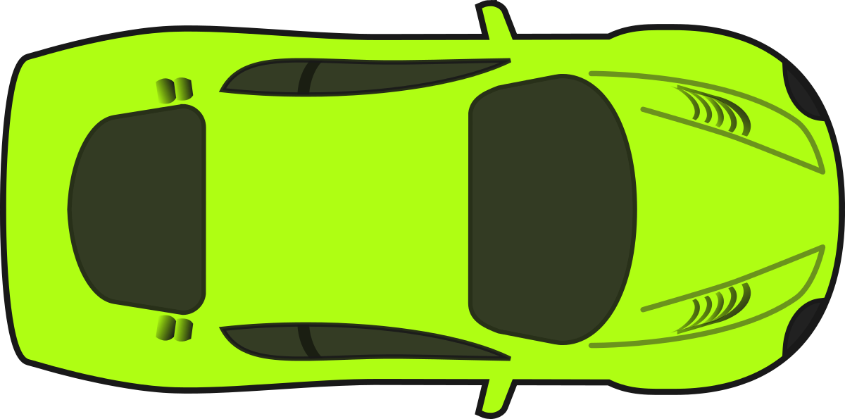 A Green Car With Black Outline
