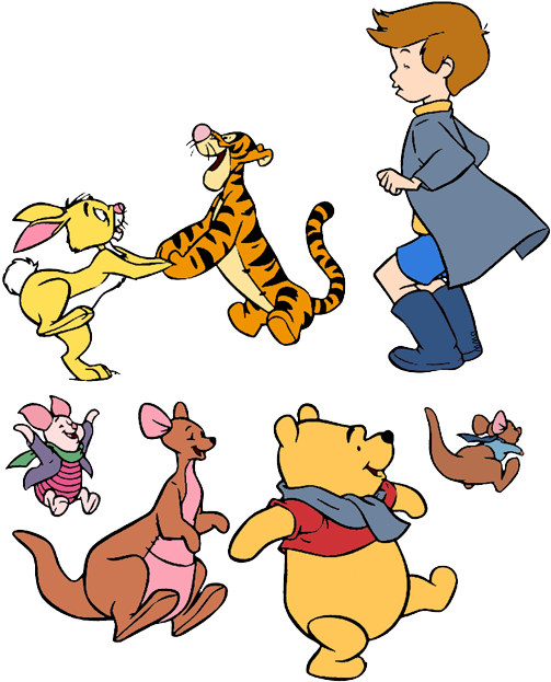 Cartoon Characters Of Winnie The Pooh And Kangaroo