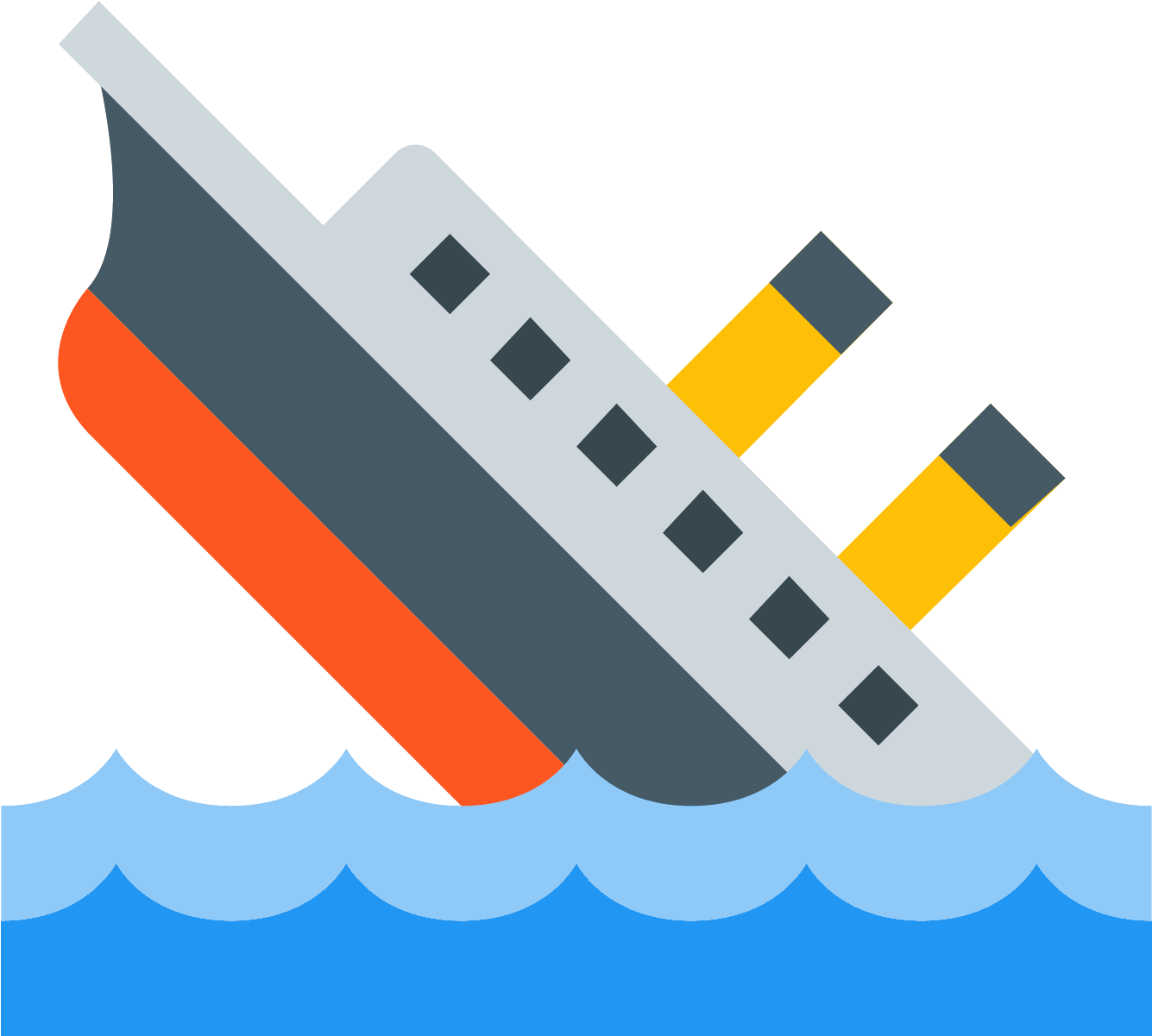 A Ship Sinking In The Water