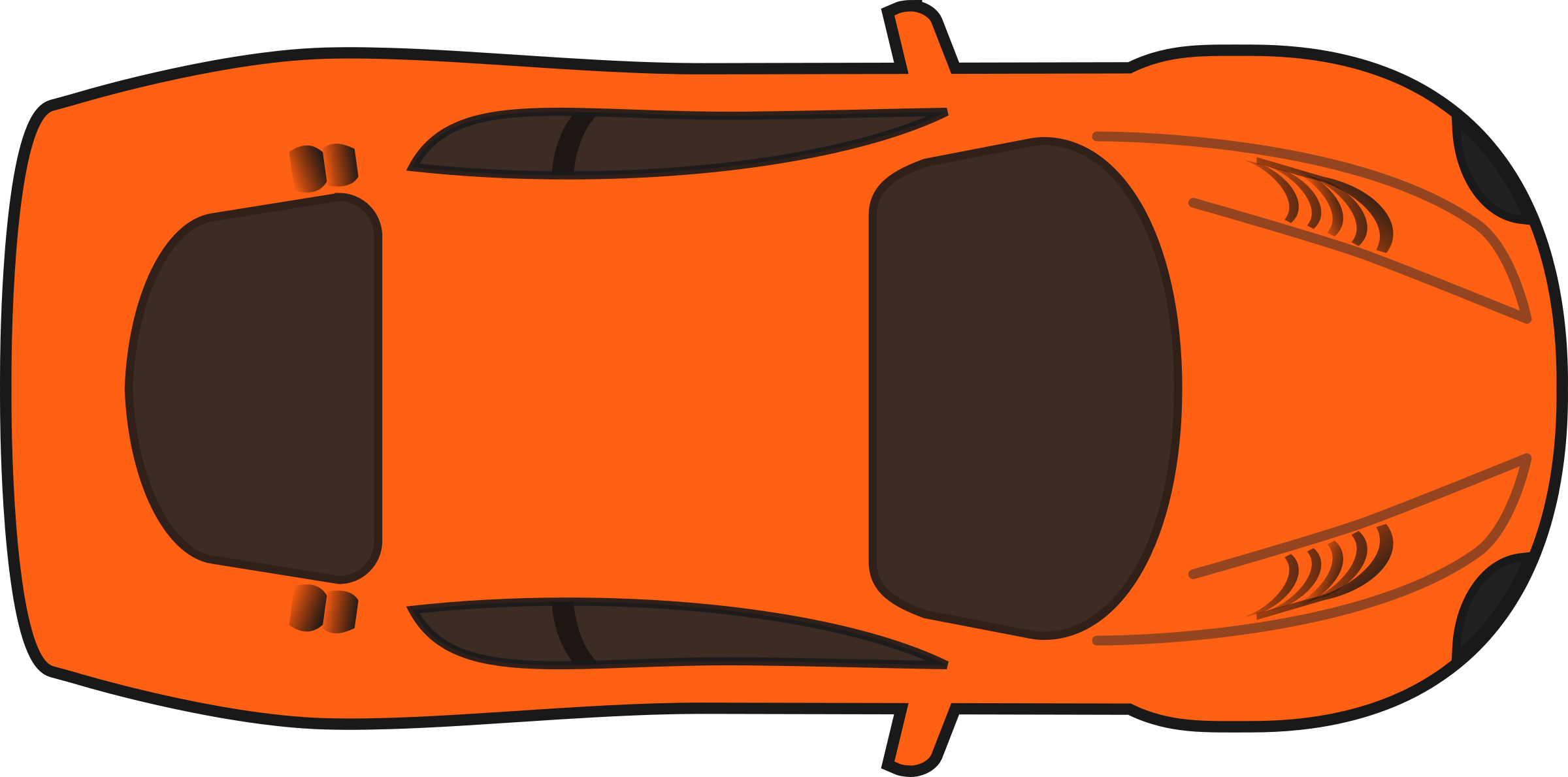 An Orange Car With Black Trim